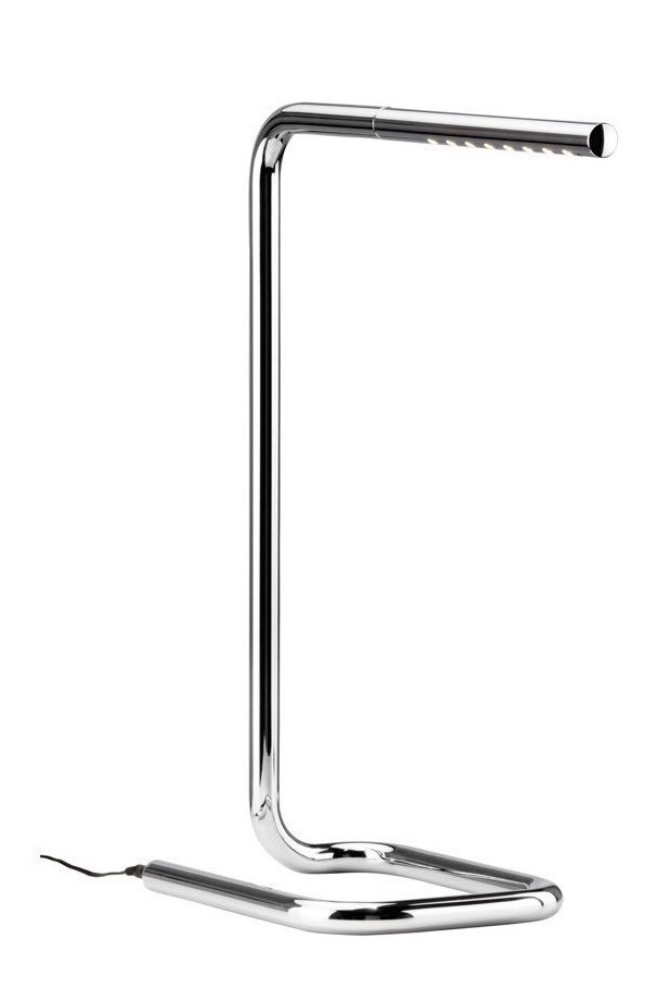 puristische Stahlrohr-Tischleuchte