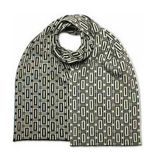 Jacquard Schal - 100% feine Merinowolle breit