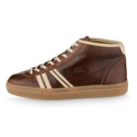 Ledersneaker Trainer Kalbsleder kastanienbraun / cremeweiß Produktnummer: 130.04124