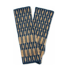 Muster: Trespassers dunkelblau/kamel Handstulpen - Pulswärmer 100% extrafeine Merinowolle