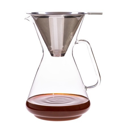 Kaffeebereiter BRASIL Glaskanne mit Filtereinsatz aus Metall