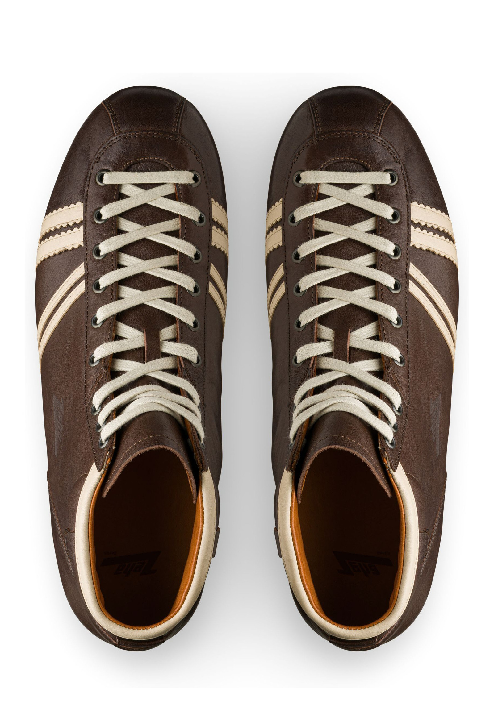 Derby Ledersneaker Kalbsleder - Vegetabil gegerbt dunkelbraun / cremeweiß Produktnummer: 808.03121