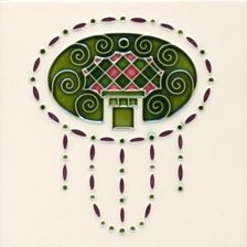 Dekor: Jugendstil Fliese, Untersetzer JUGENDSTILdekor