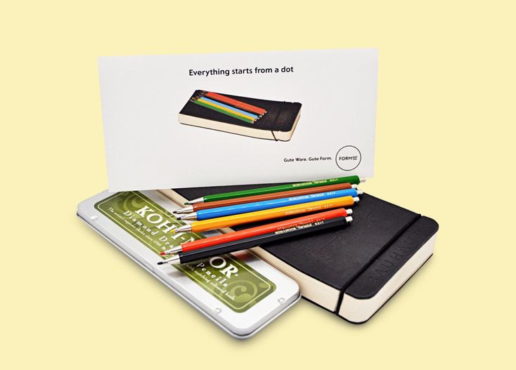  Set contains: Bauhaus Sketchbook Koh-I-NOOR Pen set Gift wrapping Greeting card 