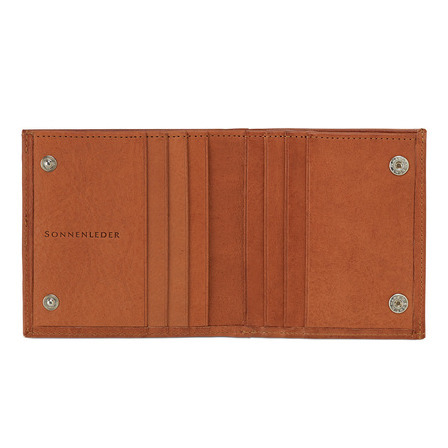Sonnenleder Geldbörse Wienerfluss K in Rindleder Natur mit Wiener Schachtel, Fach für Scheine und Fächern für Karten