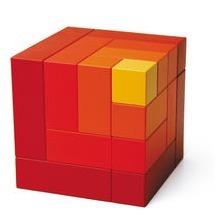 Try something new - this dismountable cube allows for countless design variations. Different parts fit precisely into and onto each other. Therefore, even seemingly weightless, filigree compositions are possible. Cubicus