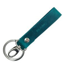 Kurzes Schlüsselband aus Leder mit Ring und Karabiner