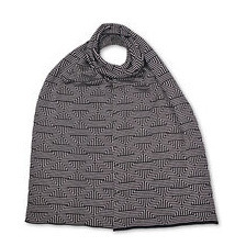 Jacquard Schal - 50% Seide & 50% feine Merinowolle