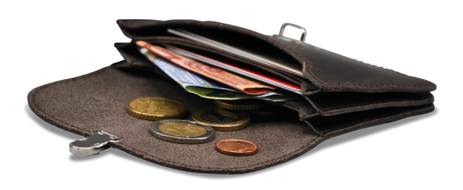 BORSA Geldbörse S in mocca - Ansicht innen