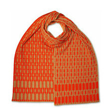 Jacquard Schal - 100% feine Merinowolle breit