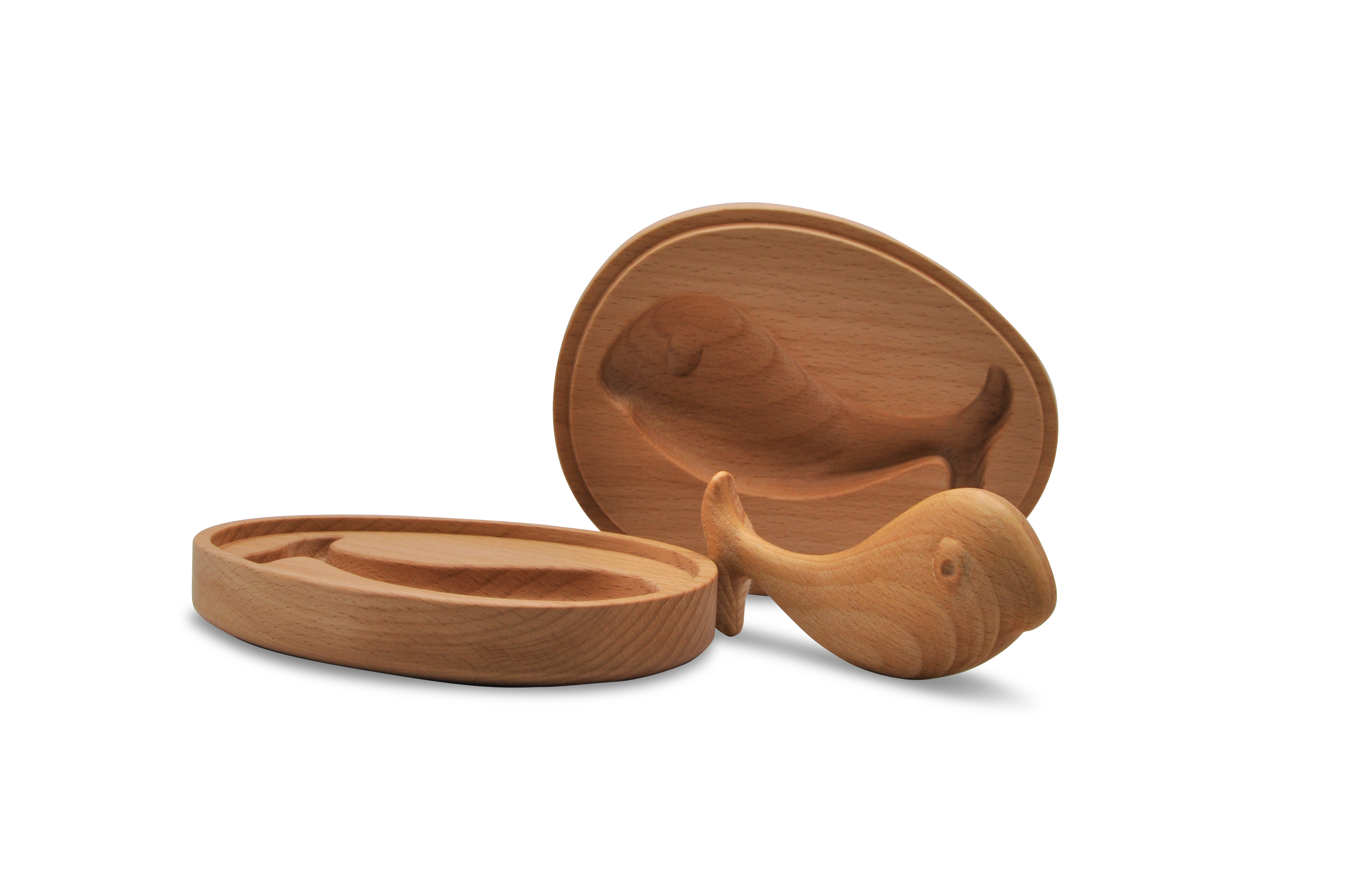 Babyrassel Walfisch mit Holzschatulle 