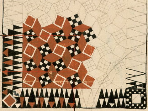 Handknüpfeteppich, Musterentwurf für Backhausen