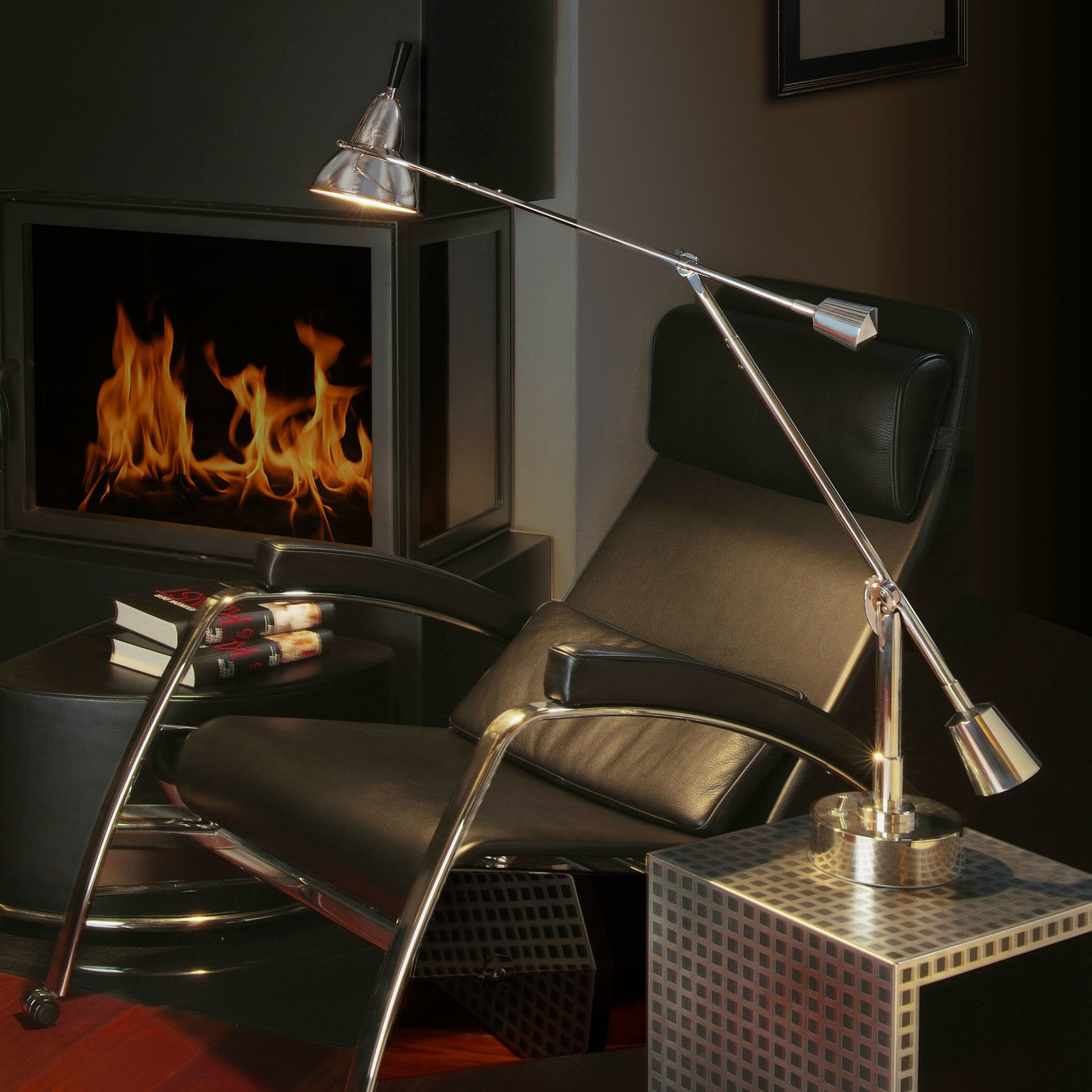 limitierte Auflage der Schreibtischleuchte EB27 Sterling Silber (limitierte Edition) von Eduard-Wilfrid Buquet