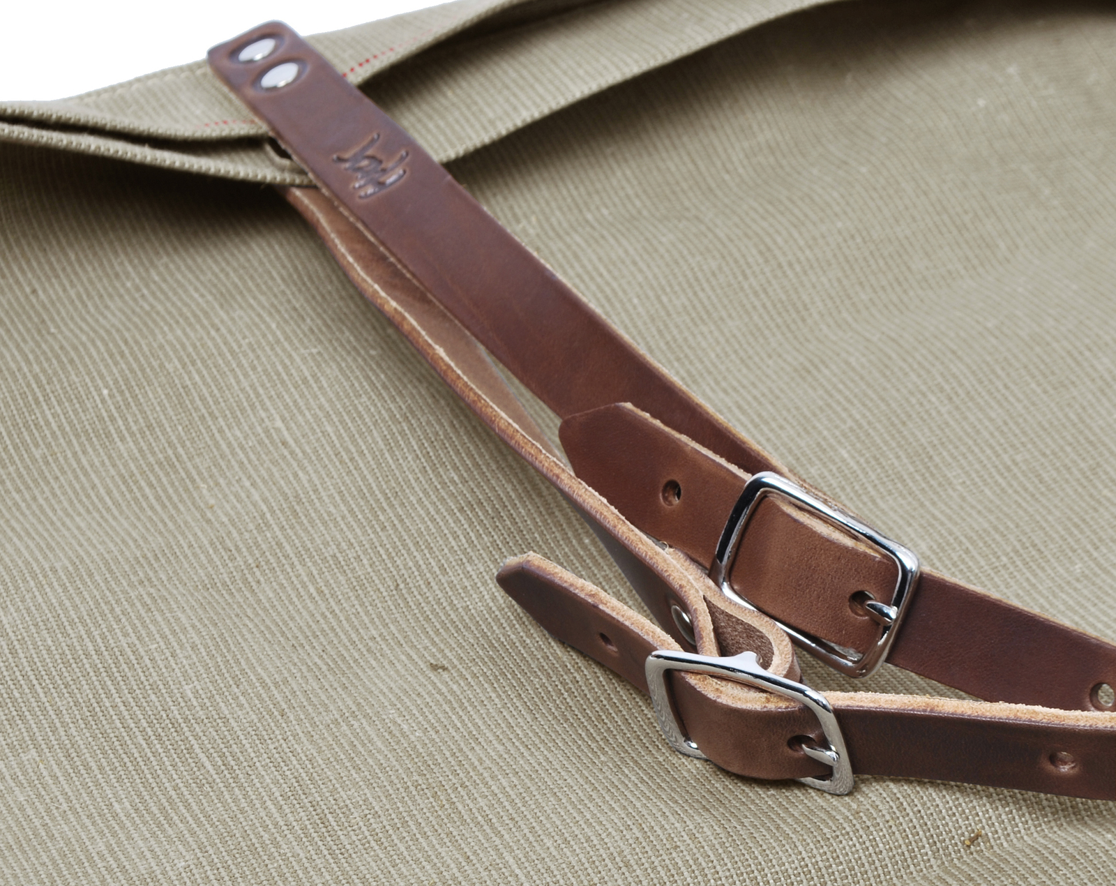 Einkaufstasche L Segeltuch in distel mit Lederriemen von Hack Lederware