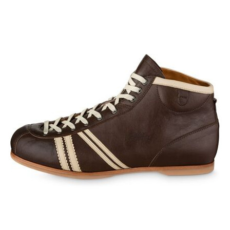 Derby Ledersneaker Kalbsleder - Vegetabil gegerbt dunkelbraun / cremeweiß Produktnummer: 808.03121