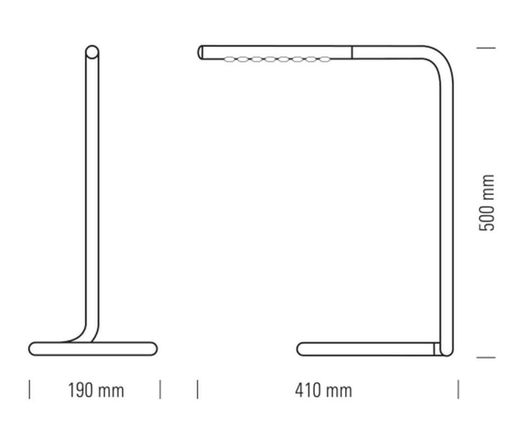 puristische Stahlrohr-Tischleuchte