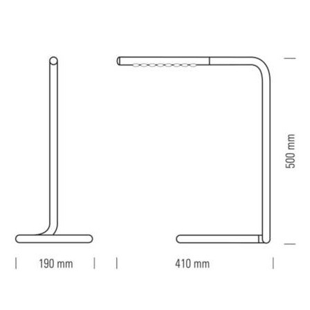 puristische Stahlrohr-Tischleuchte