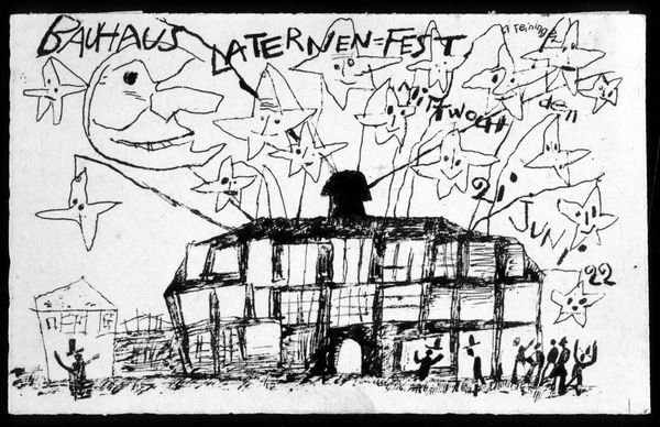 Postkarte zum Laternenfest am 21. Juni 1922, Lithografie,