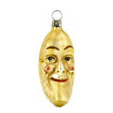 Weihnachtsschmuck Glasornament GELBE MONDSICHEL