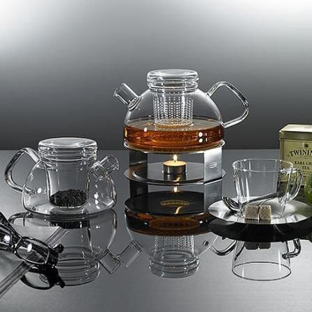 Edelstahlstövchen von Jenaer Glas