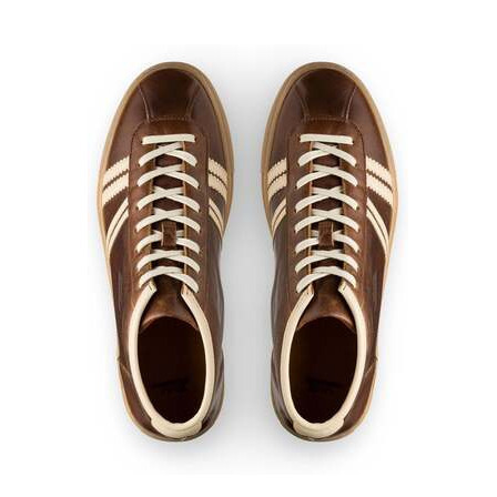 Ledersneaker Trainer Kalbsleder kastanienbraun / cremeweiß Produktnummer: 130.04124
