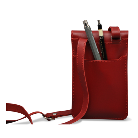 BORSA Handytasche aus rotem Rindleder Rückansicht