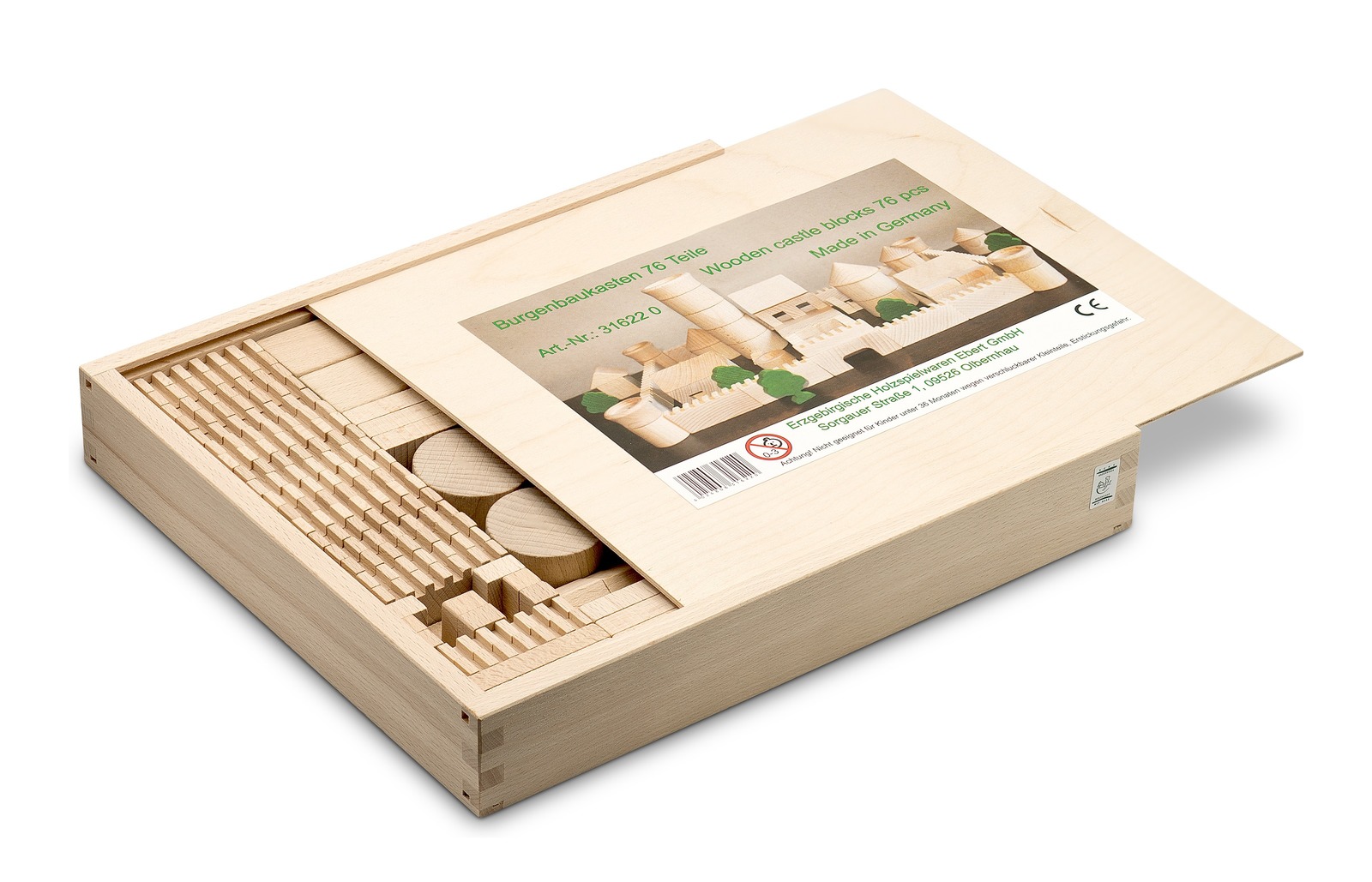 Burgenbaukasten aus Holz - in der Verpackung