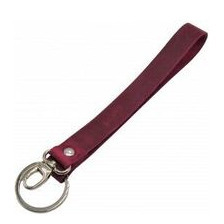 Langes Schlüsselband aus Leder mit Ring und Karabiner