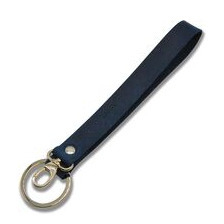 Langes Schlüsselband aus Leder mit Ring und Karabiner