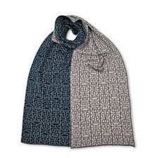 Jacquard Schal - 50% Seide & 50% feine Merinowolle