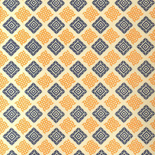 Farbe: blau/orange Carta Varese - Dekorpapier BLUMEN & PUNKTE