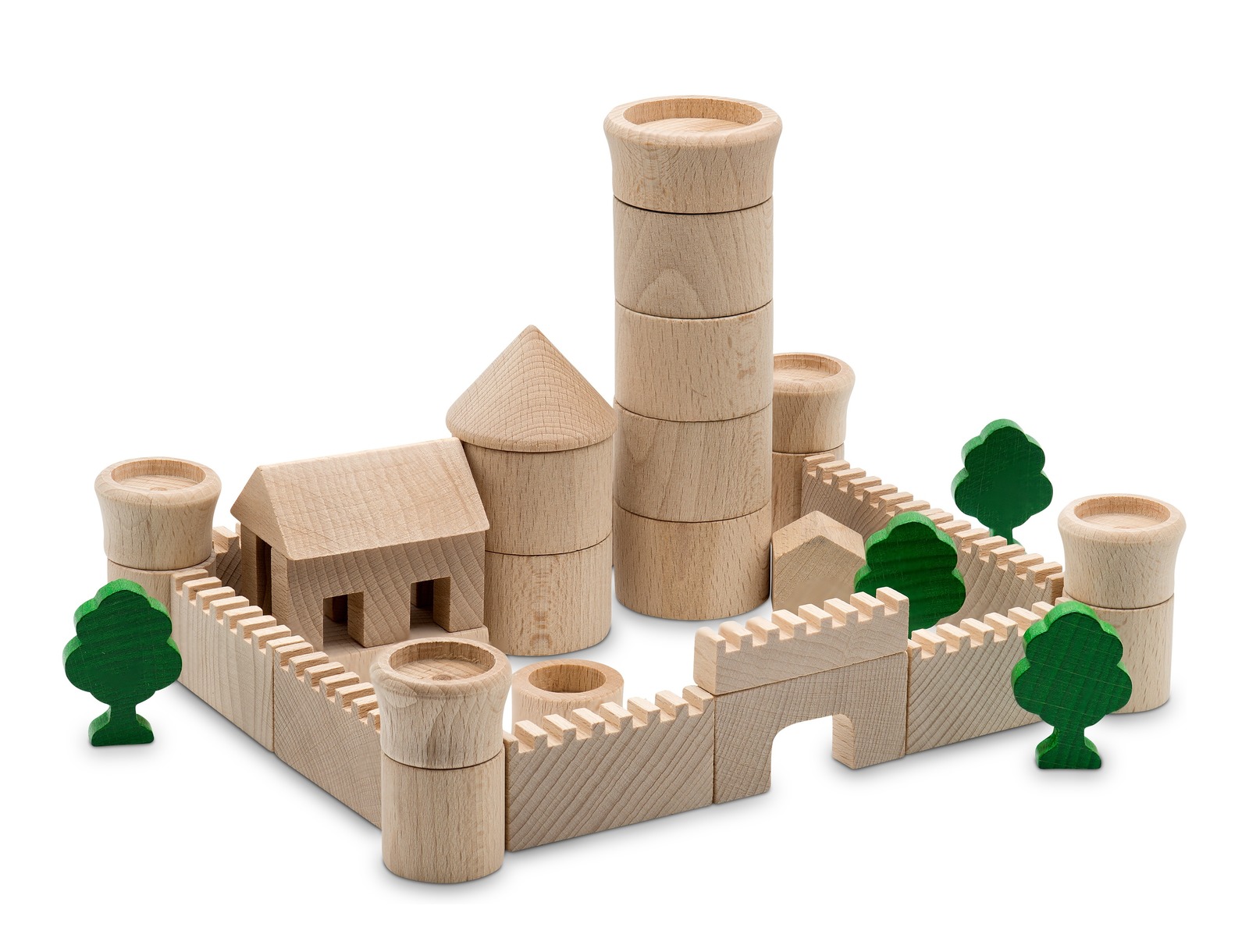 Burgenbaukasten aus Holz - aufgebaut