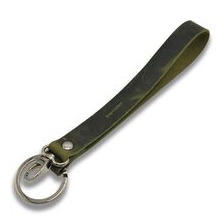 Langes Schlüsselband aus Leder mit Ring und Karabiner