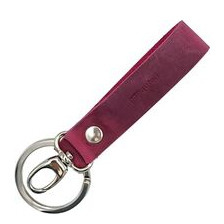 Kurzes Schlüsselband aus Leder mit Ring und Karabiner