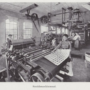 Im Streichmaschinensaal, 1880